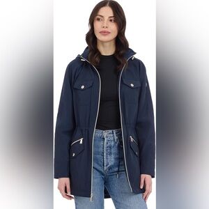 MICHAEL Michael Kors Women’s Hooded Anorak Raincoat - Navy Color
